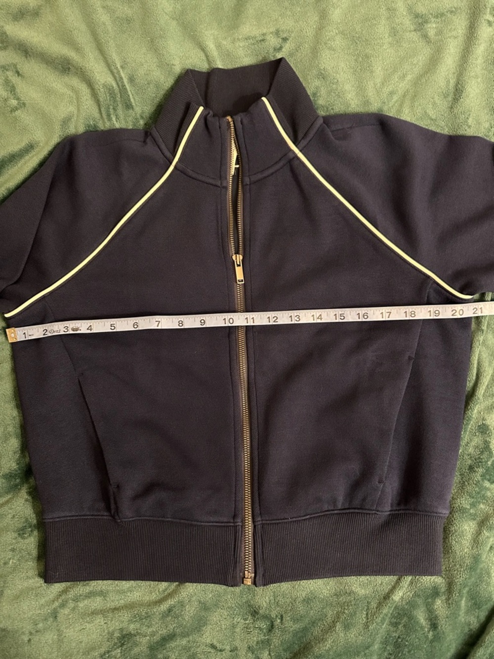 SPANX NWT Navy Bomber Jacket with White Piping - Picture 4 of 16